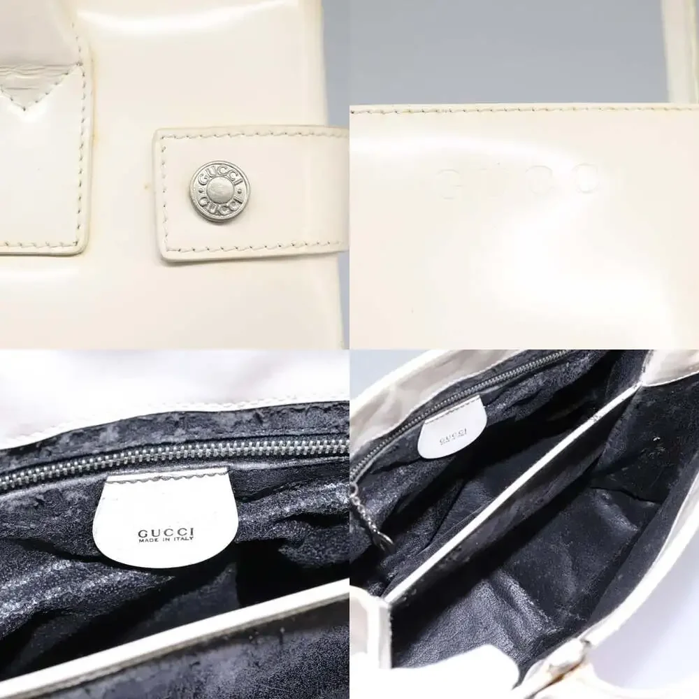 GUCCI Hand Bag Enamel White - Picture 11 of 13